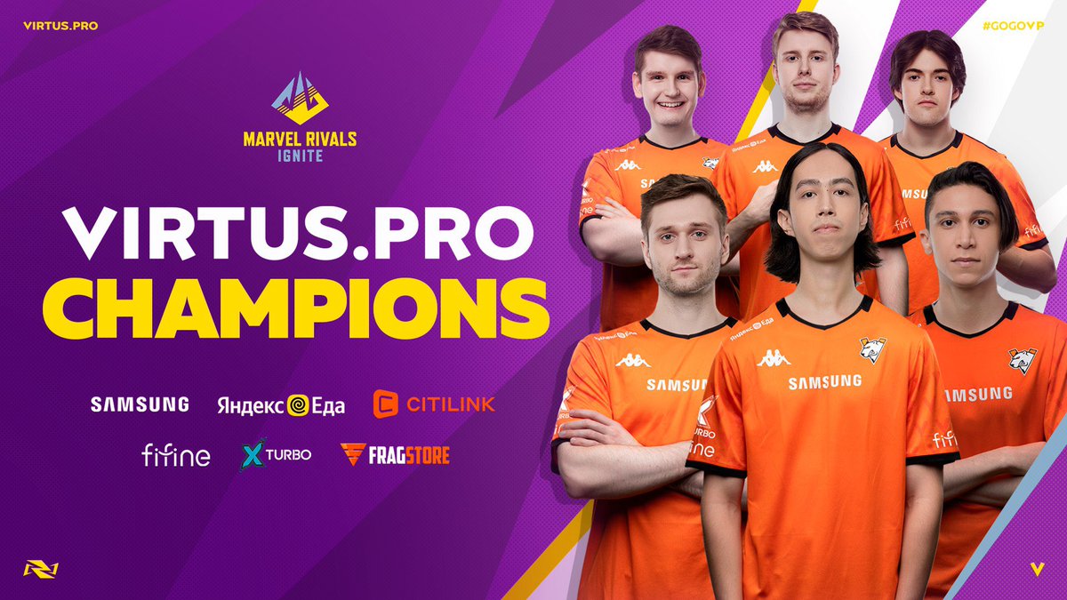 virtuspro__MR's tweet image. Not a single match lost. No team could defeat us.

WE ARE THE MARVEL RIVALS IGNITE GRAND FINALS CHAMPIONS!

Thank you for your support! 🧡