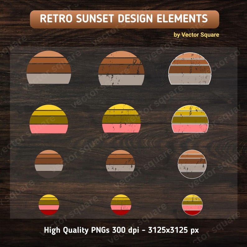 Retro Sunset design elements 🚀

✅ 12 pack high quality PNGs
✅ size 3125x3125 &amp; 300 dpi
✅ print ready

🔗payhip.com/b/7ZjVX

#retro #vintage #DesignInspiration #PNG #reusable