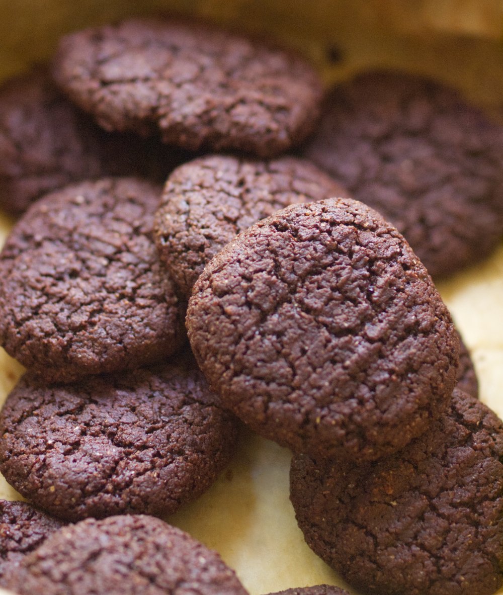 Sourdough chocolate cookies. 

I just shared this recipe with all my Kickstarter backers. These are really really tasty, and easy to make. They work with gluten-free flours as well as wheat, rye, spelt, einkorn, and other flours. Link in comments

#wholegrainsourdough