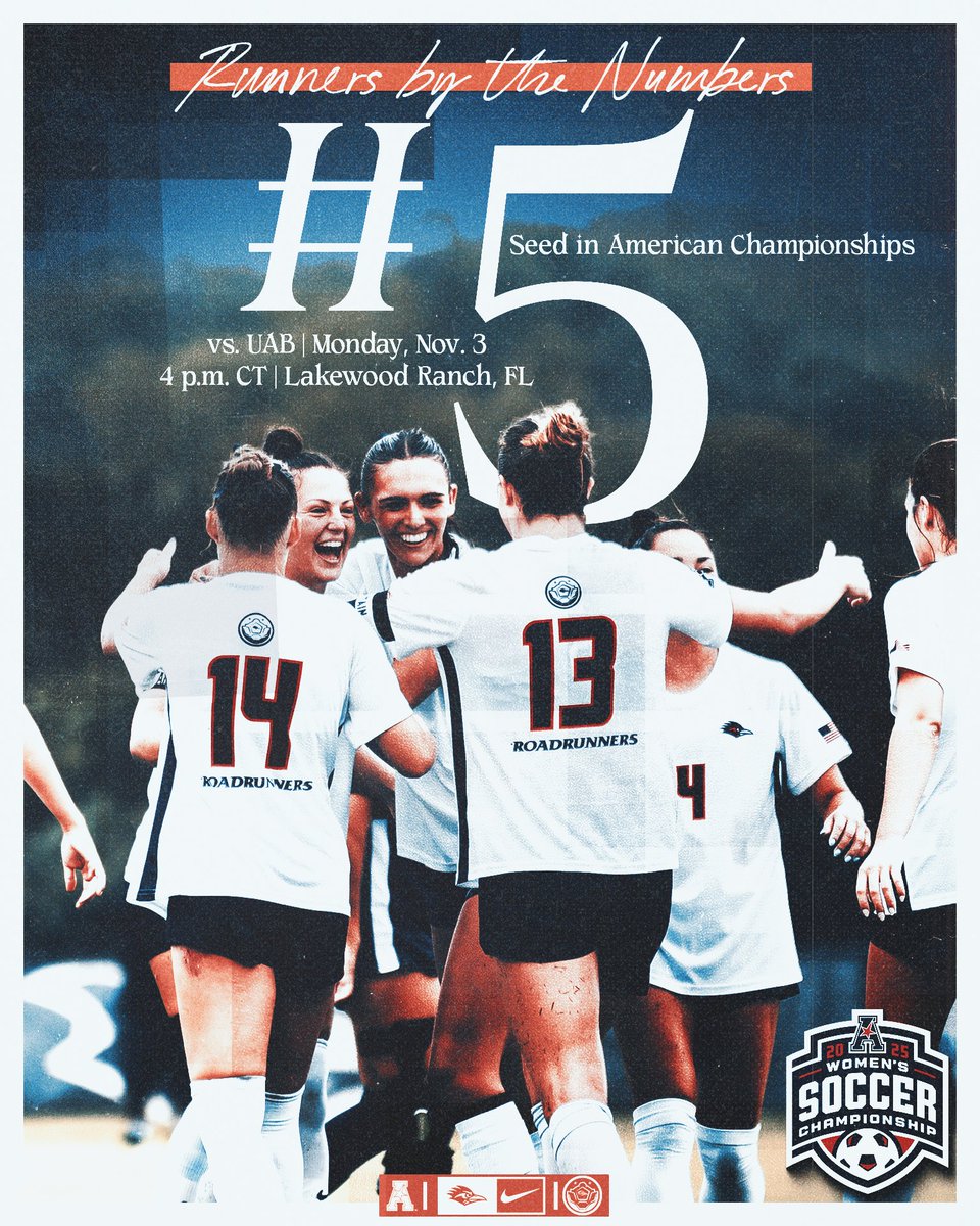 Tune in on ESPN+ to catch the 5th-seeded Roadrunners take on the 4th-seeded Blazers on Monday at 4 p.m. Central in the <a href="/American_Conf/">The American</a> Championships!

📰 utsa.pro/43cmNPH

#BirdsUp🤙 | #UTSADNA | #LetsGo210 | #OLM