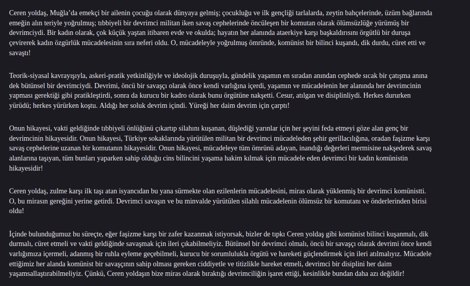Devrimci Komünar Ceren Güneş Ölümsüzdür!

🔗 justpaste.it/a6f6e