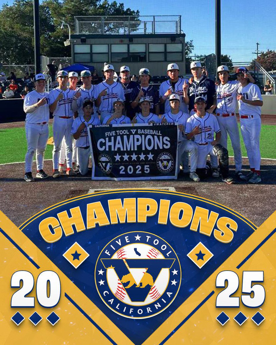 🏆CHAMPIONS🏆

Congrats to <a href="/USA_PrimeBB/">USA Prime Baseball</a> Sacramento 17/18U on winning the 18U Division of the <a href="/FiveTool/">Five Tool Baseball</a> California NorCal Fall Finale!

#WatchEm