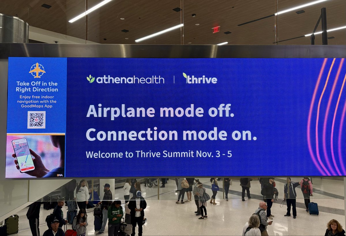 bradjwise's tweet image. Just landed in Nashville for #athenahealthThrive