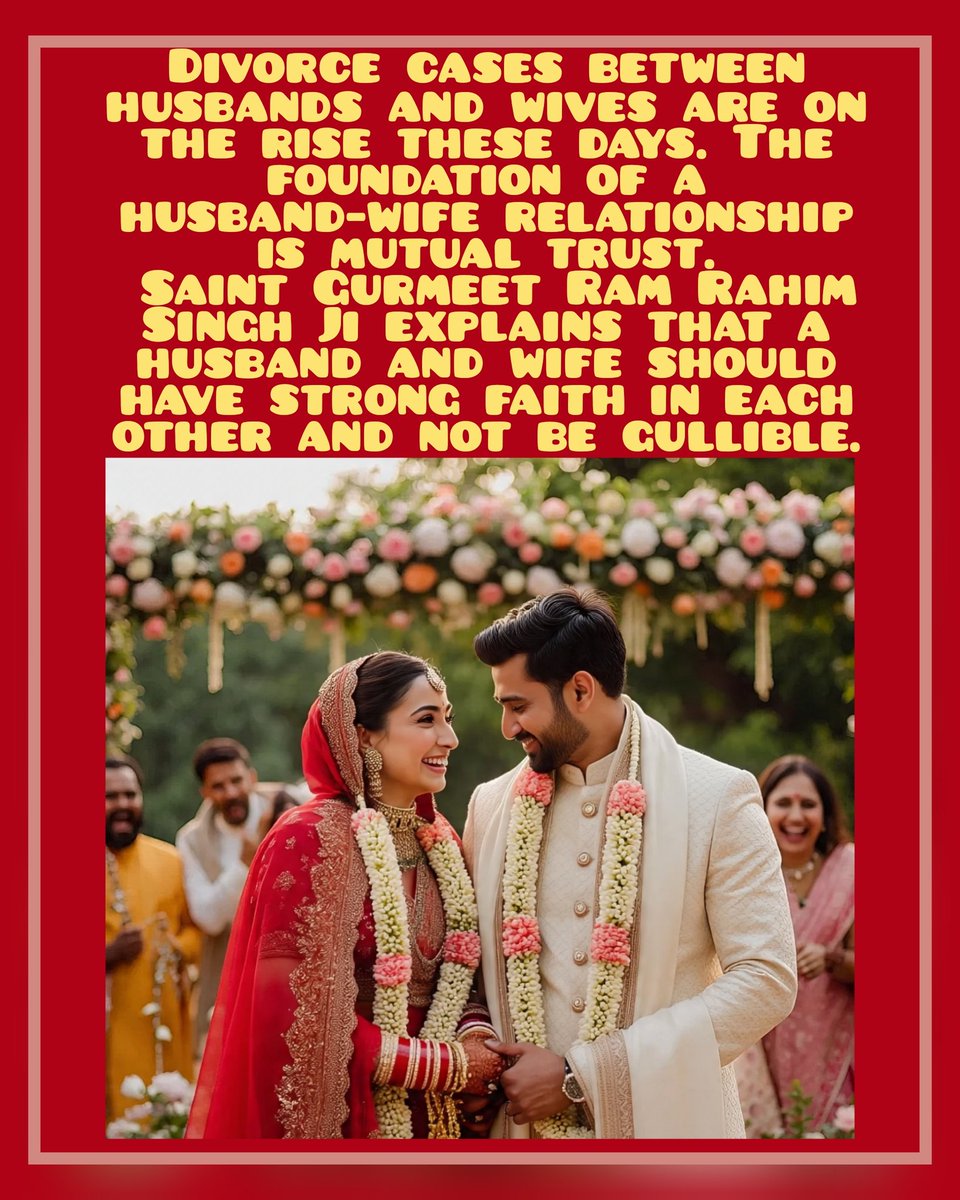 LahoranManjeet's tweet image. Mutual trust &amp;amp; understanding are essential for a happy &amp;amp; successful married life. Saint Gurmeet Ram Rahim Singh advises that both spouse should not hide anything from each other to maintain a good relationship. This increases trust, love, &amp;amp; a sense of belonging.
#MondayMotivation