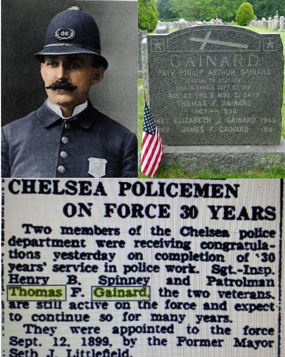 #ChelseaPD is Remembering Patrolman Thomas F. Gainard
#EndOfWatch: Monday, November 3, 1930
#lineofdutydeath
#ODMP

"Patrolman Thomas F. Gainard was struck and killed by a vehicle while on duty.
Patrolman Gainard had served with the Chelsea Police Department for 31 years..."