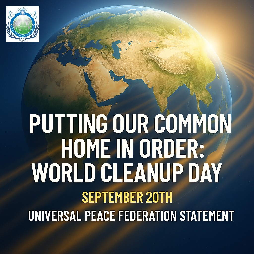 ukUPF's tweet photo. Honouring #WorldCleanupDay: Universal Peace Federation uplifts global heroes 🌍 like Wanjira Mathai & community-led movements planting trees, restoring rivers, and fostering peace. 🌱
Read our full statement ➡️ https://t.co/RcOUwxoyyG
#UPF #PeaceAndEnvironment https://t.co/5syNqohnHw