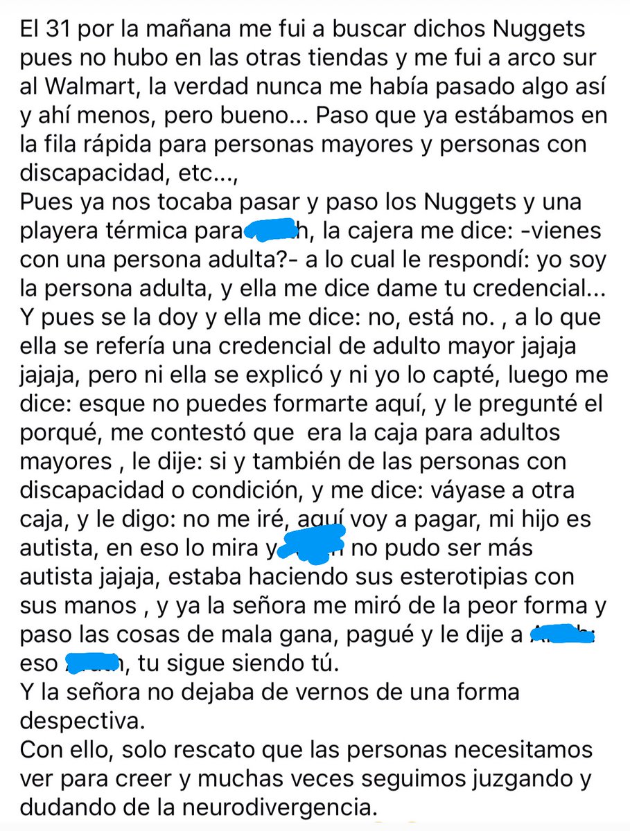 Necesitamos capacitación para el personal en cajas <a href="/WalmartMexico/">walmartmexico</a> la inclusión la hacemos todos y en todos lados. #TEA #Autismo #Inclusión
