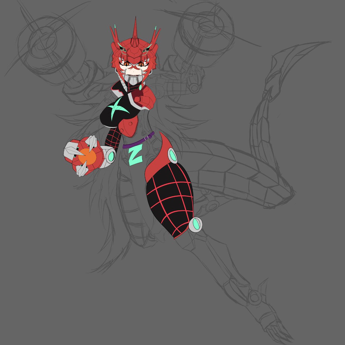ShurasDiCa's tweet image. Been busy with comms here is more progress of her

#zentreart #digmon