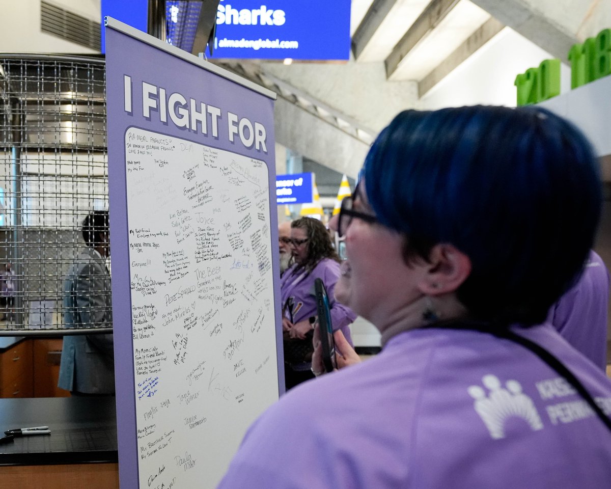 Stop by Sec. 118 today to add the name of who you're fighting for to our banner. ✍️