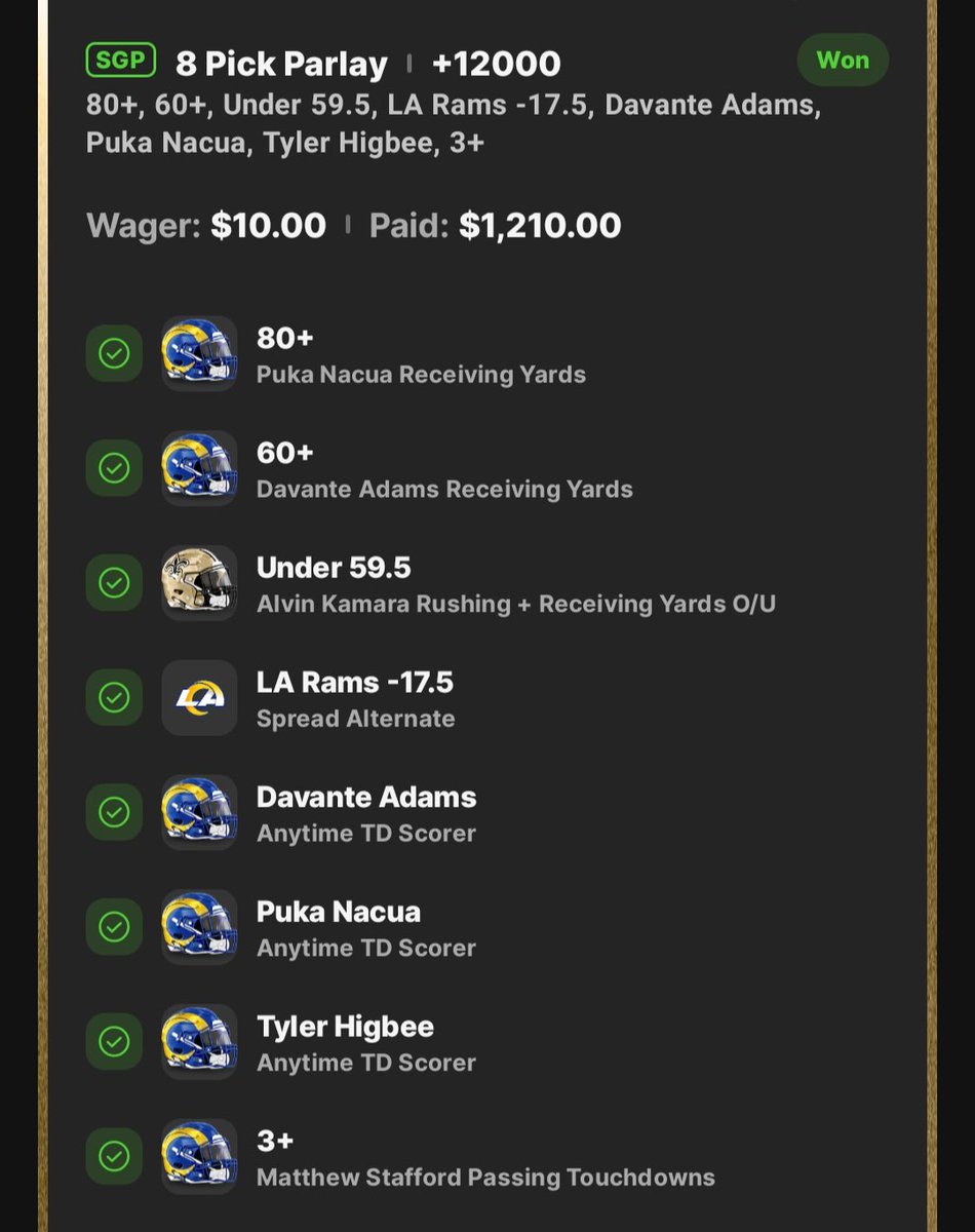 Boom! Breeders cup sucked but just takes one! <a href="/DKSportsbook/">DraftKings Sportsbook</a> <a href="/NFLonFOX/">FOX Sports: NFL</a> <a href="/RamsNFL/">Los Angeles Rams</a>