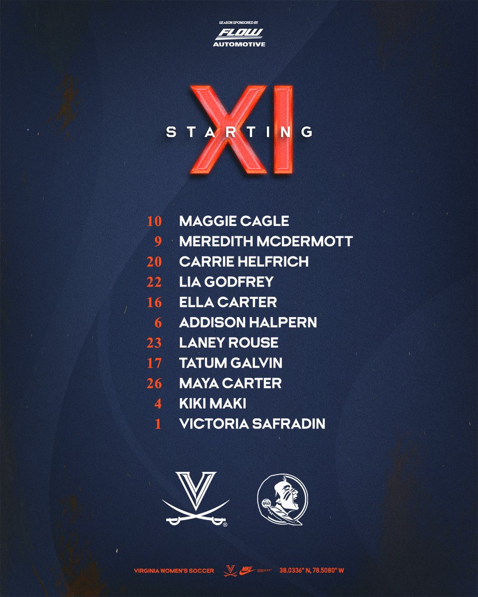 We're ready to go in our ACC quarterfinal matchup at Florida State.

📊 Live Stats: wahoowa.net/494G6hH
📺 ACC Network: wahoowa.net/3WDlnKj

#GoHoos | #ALLIN