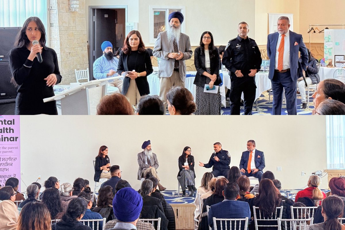 Grateful to be part of today’s Mental Health Seminar, a #collaborative platform to discuss childhood #trauma, #parenting &amp; #mentalhealth. Thankful to share the panel with Dr. Shergill, Parabjot Kaur Singh, Palwinder Gill, and MP Sukh Dhaliwal. Together we grow &amp; learn. <a href="/surreyps/">Surrey Police Service</a>