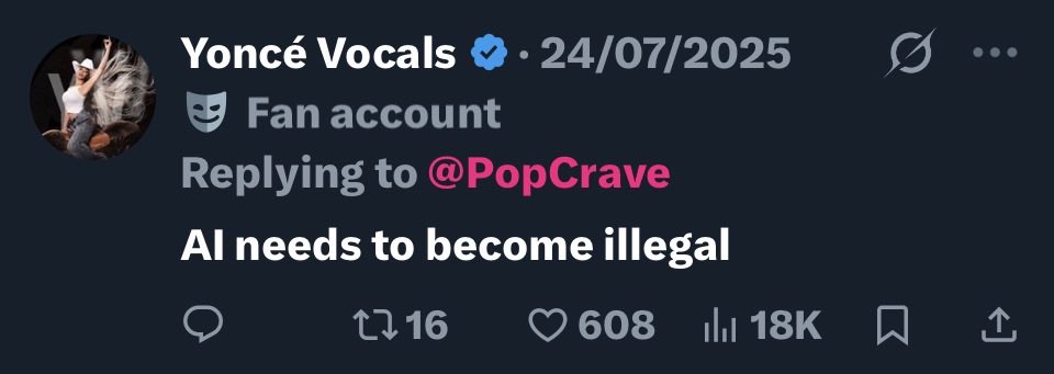 BeysStarscream's tweet image. Stick to your word #StopAI