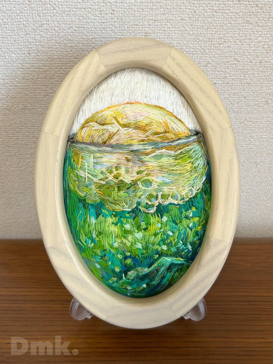 【彫刻部分は作家手作り】野草のアイスペール　 鉢 Dmk@刺繍作家 on X