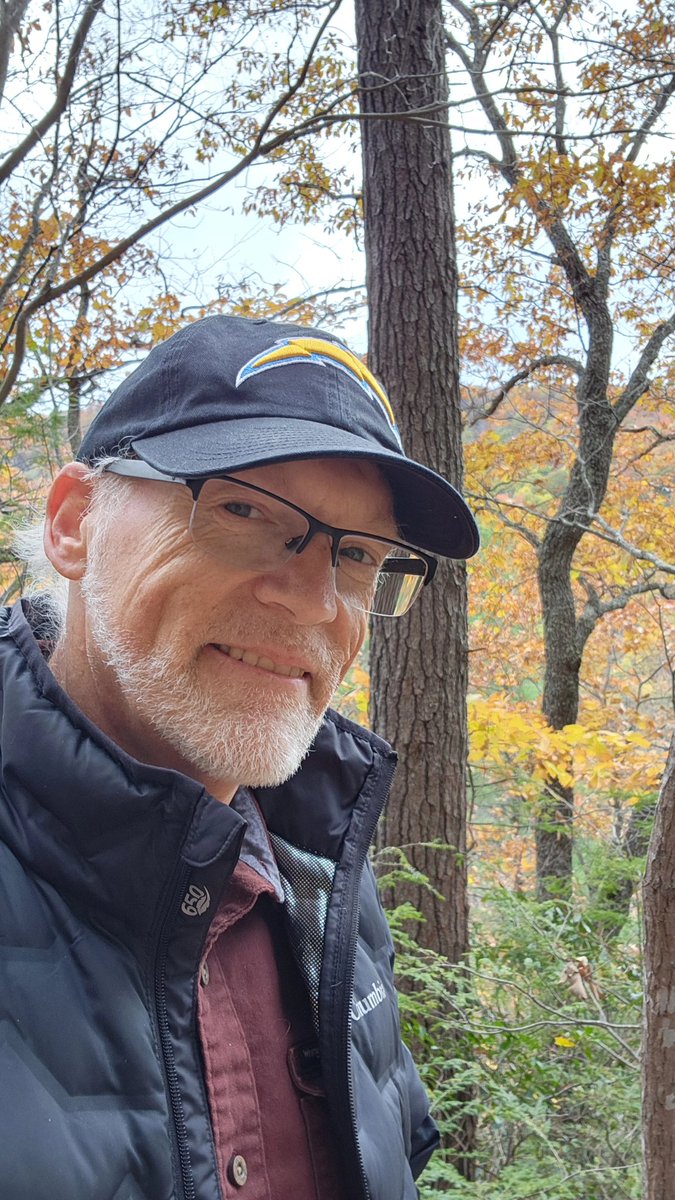 davidnevue's tweet image. Happy man out hiking on a beautiful day!