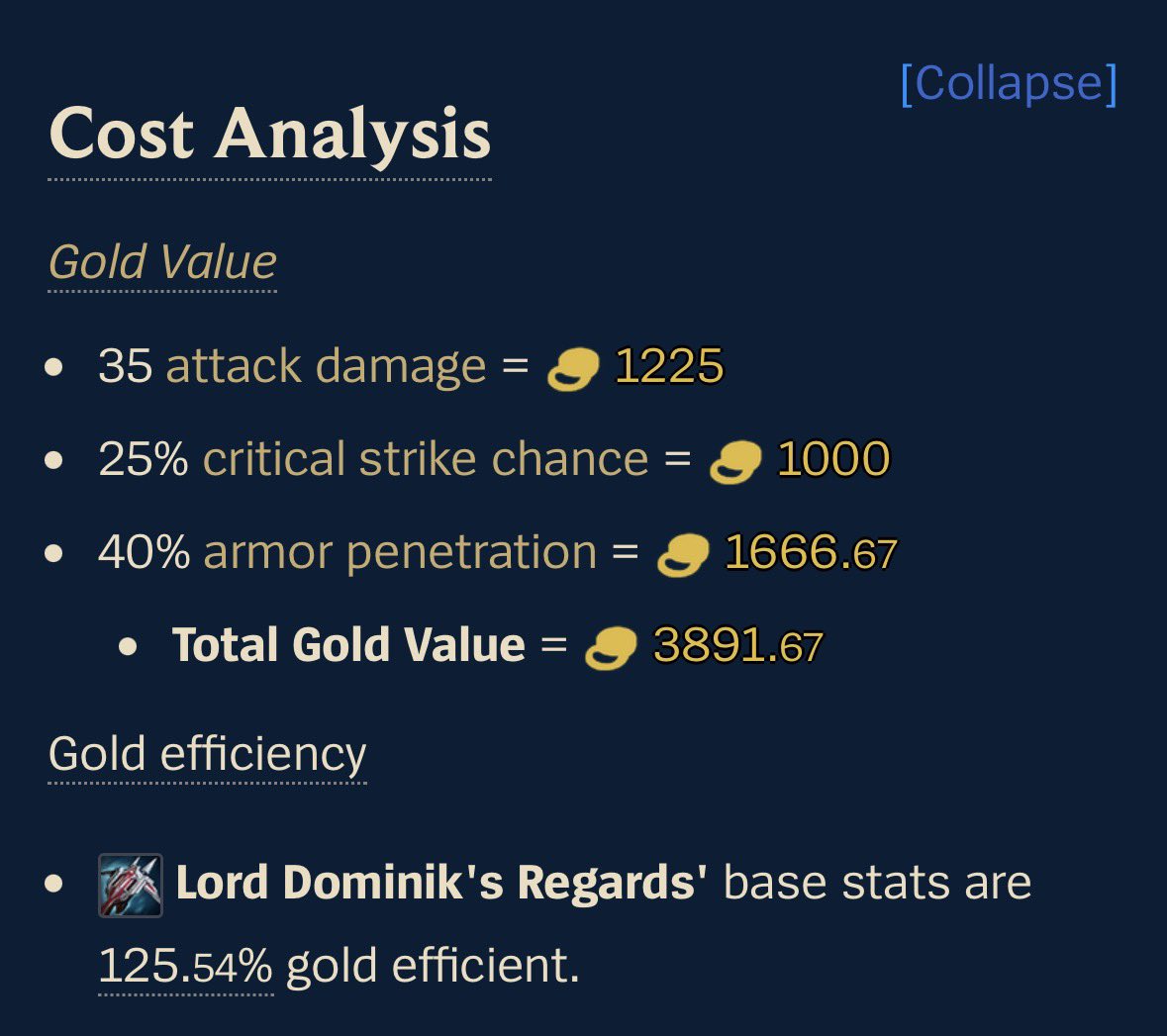 Worst Item in the game SUPER GOLD INEFFECIENT! NEVER BUILD THIS ON ANY CHAMP OVER RAW AD!
