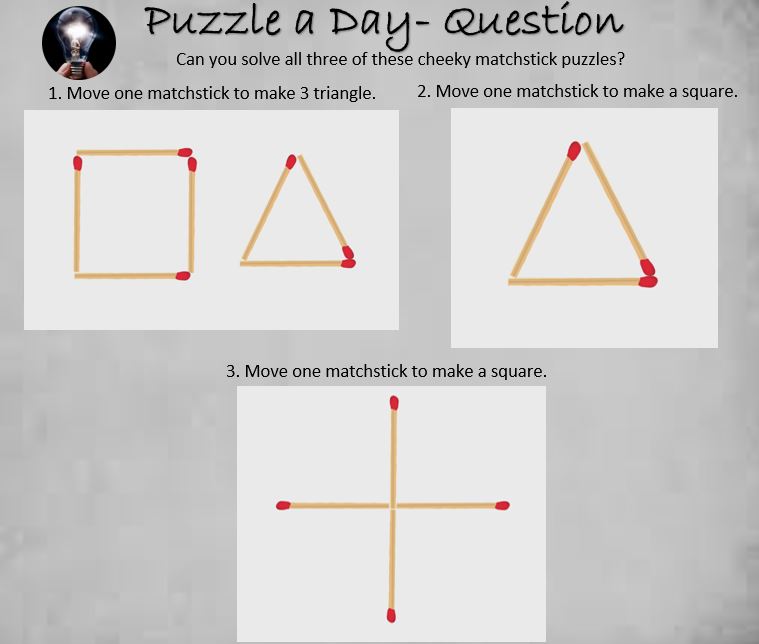 PuzzleADayBlog's tweet image. Three Cheeky Mathstick Puzzles

#puzzle #puzzles #puzzleaday