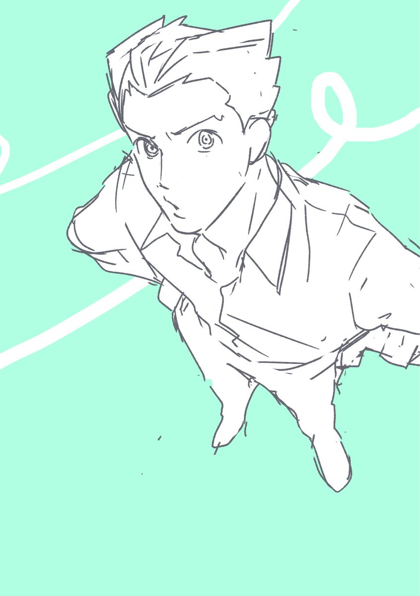 仕事〆切当日に描く成歩堂龍一気持ちいいです癒されますありがとう