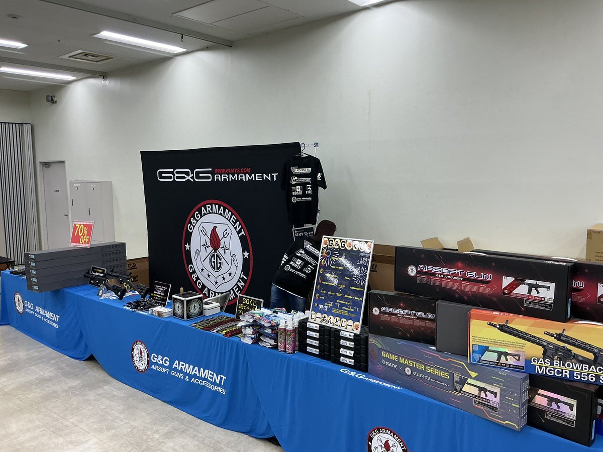 Guay2JAPAN's tweet photo. #爆裂祭 に出店です！G&amp;Gブースでは、新製品の展示、エアガン本体の特価販売等をしておりますので、是非ブースにお立ち寄りください！ https://t.co/7FJynuxY9e