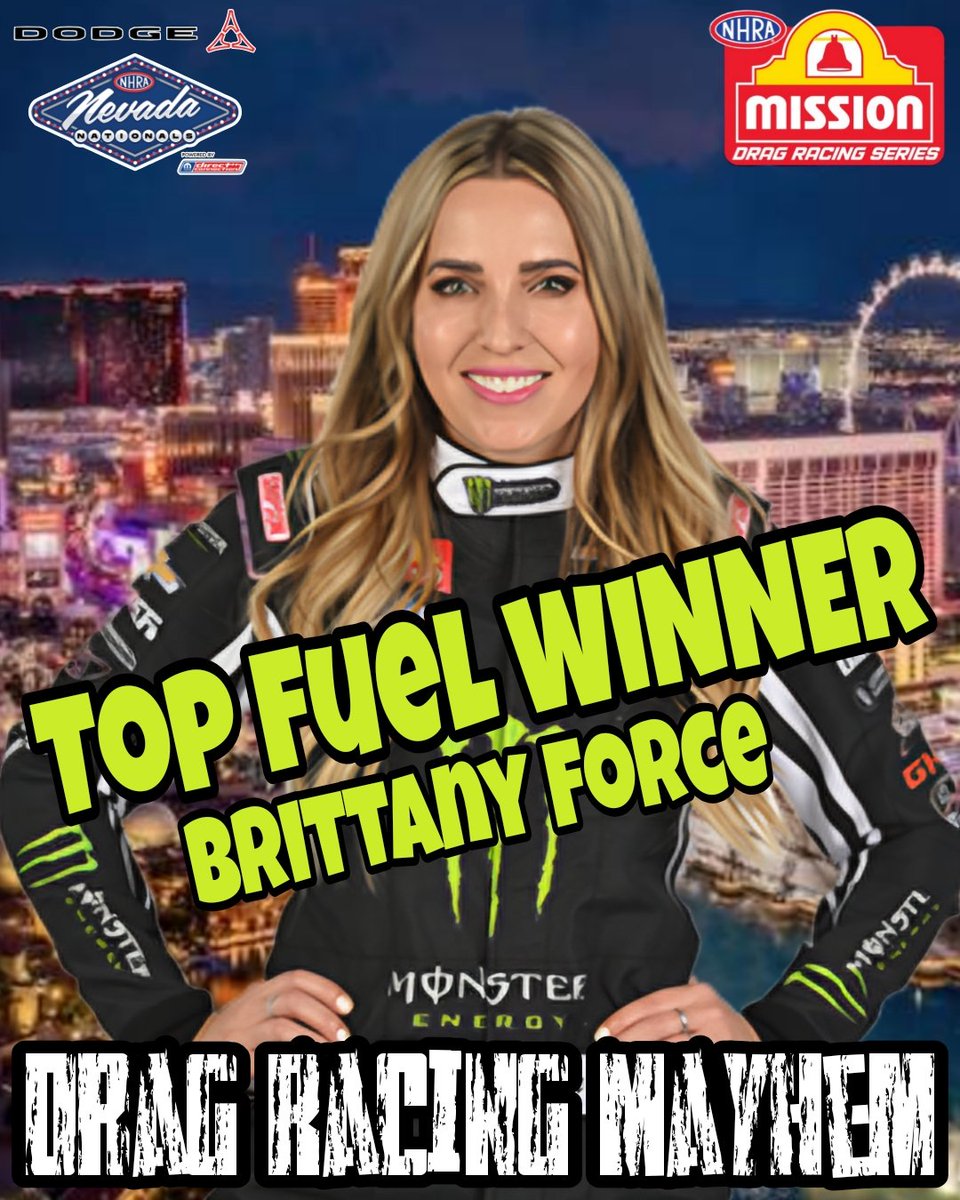 Dragracemayhem's tweet image. BRITTANY FORCE WINS IN VEGAS !

#NHRA #VegasNats