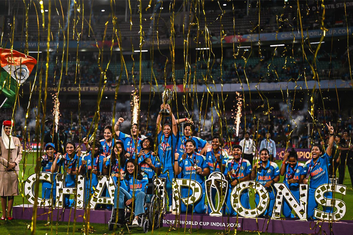 tanuj_insan's tweet photo. #CongratulationsGirls #विजेता_भारत #वर्ल्ड_चैम्पियन #WomensWorldCup2025 #HISTORY_MADE #HarmanPreet_Kaur
#भारतीय_महिला_क्रिकेट_टीम #INDWvsSAW
#CWC25 #दक्षिण_अफ्रीका #HISTORYCREATED https://t.co/F6MHUvepz1