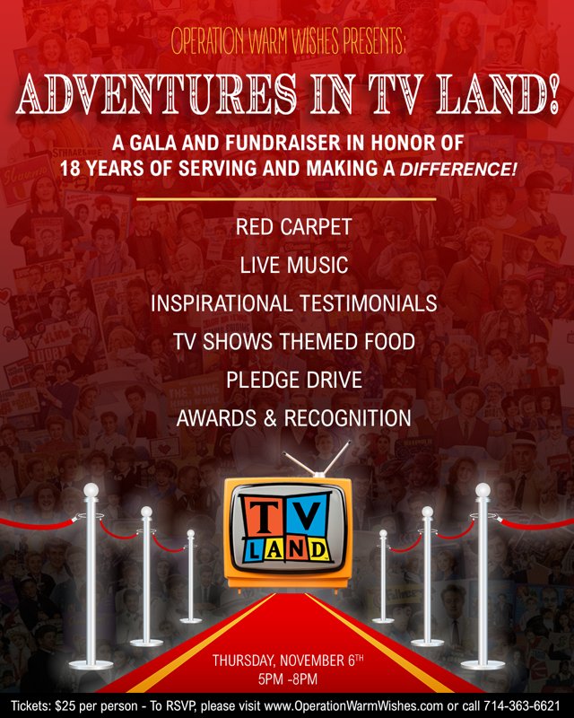 tyronjackson's tweet image. Please join us for Adventures in TV Land – An Operation Warm Wishes Gala and Fundraiser on Thursday, November 6, 2025 

A celebration of 18 years of serving and making a difference in the lives of our homeless, youth, and families. 

● Red Carpet 
● Live Music
●Inspirational…