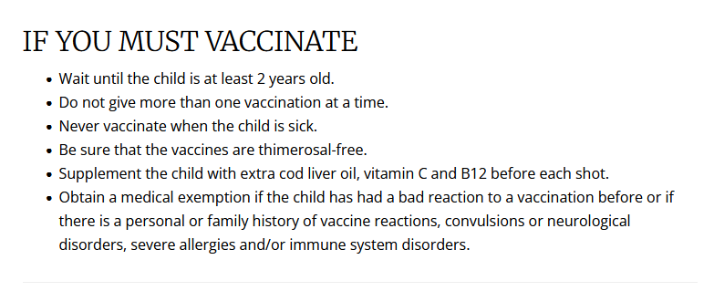 If you must Vaccinate your child. Some good pieces of advice.

westonaprice.org/health-topics/…