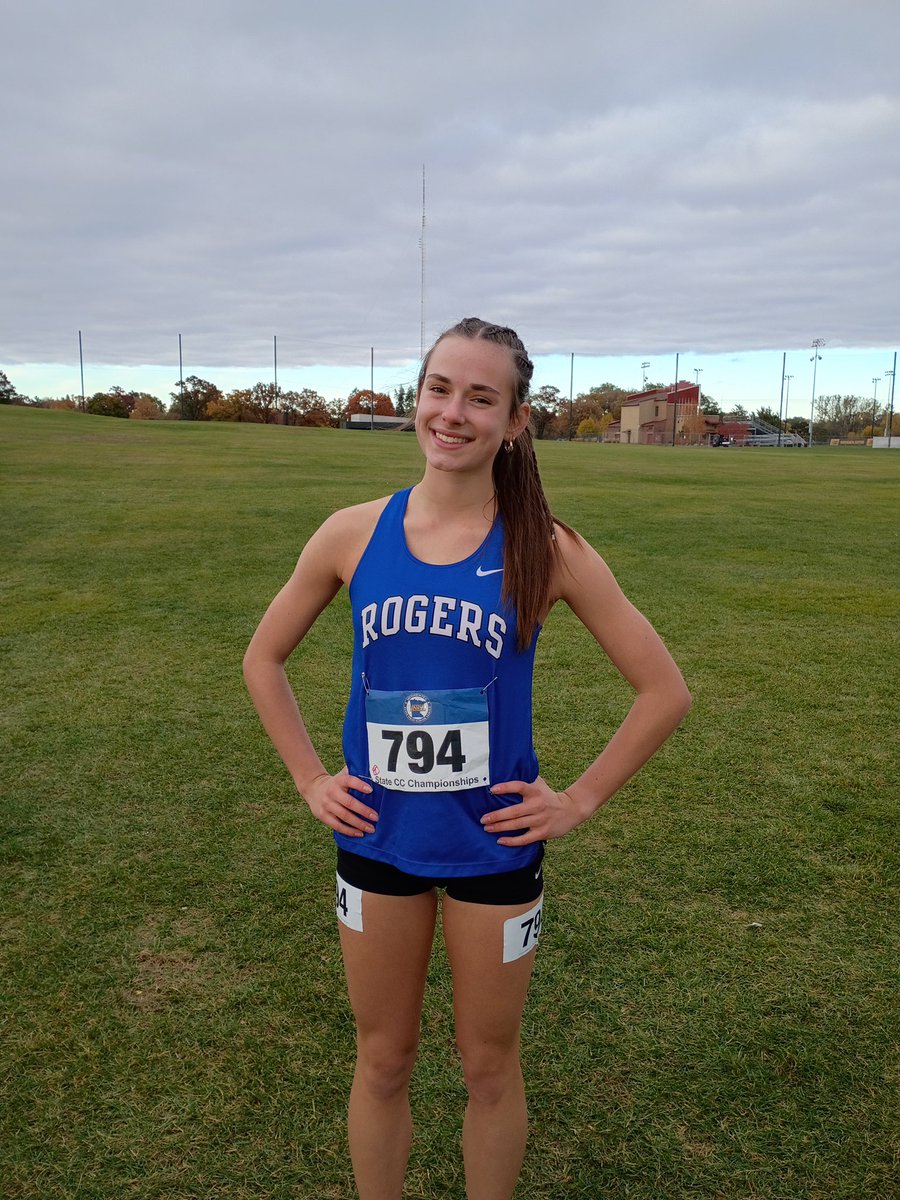 RogersHighSclMN's tweet image. Cara Back and Lauren Barthel competed at the girls state cross country meet on Saturday! Congratulations to Cara who placed 25th earning All-State honors! #RoyalPride #IAGDTBAR