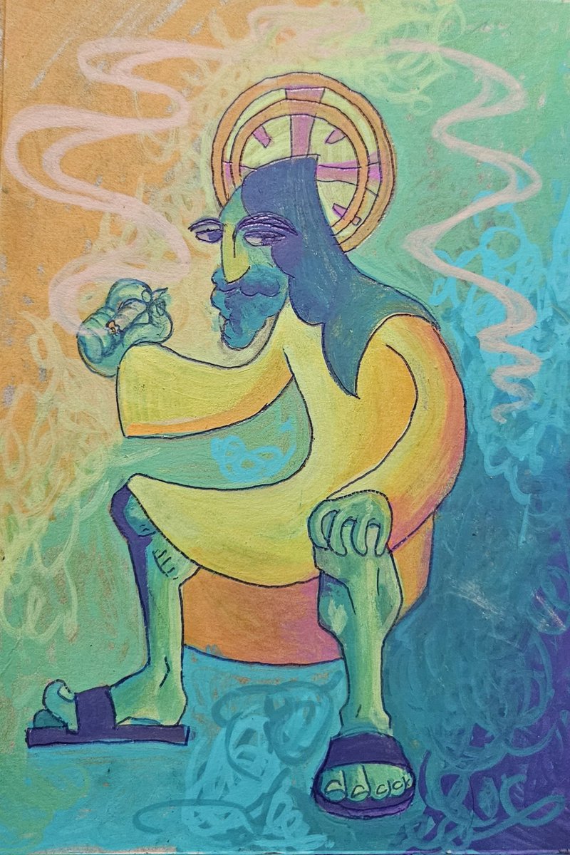 itasmolbean's tweet image. No stream tonight a bit tired, had a halloween party im still recovering from, but here's J Man Big Chillin

#art #JesusIsKing #weedtwt