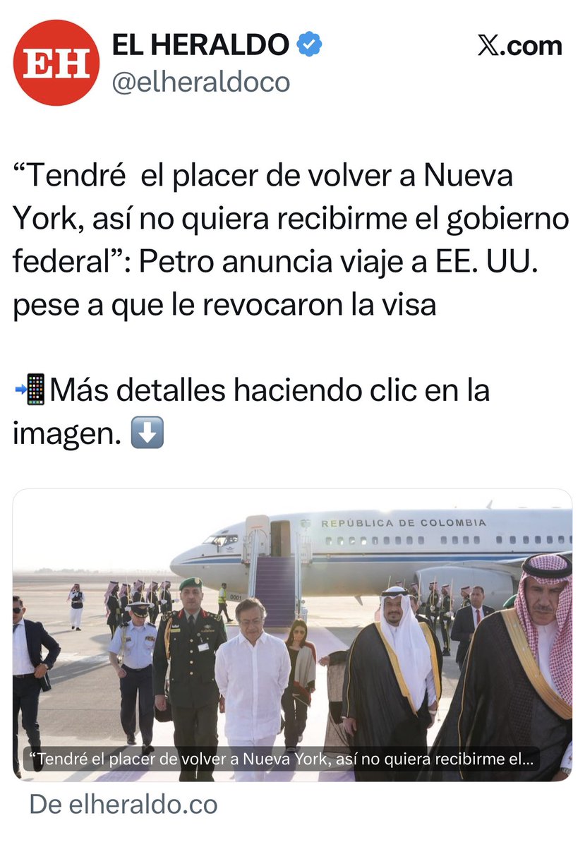 Petro sigue provocando a EEUU y a su presidente Donald Trump. 
Ahora dijo: “Colombia va a ser, desde el primero de enero, miembro del Consejo de Seguridad. Yo tendré el placer de volver a Nueva York, así no quiera recibirme por allá el gobierno federal”. 

Si dejan a Petro por