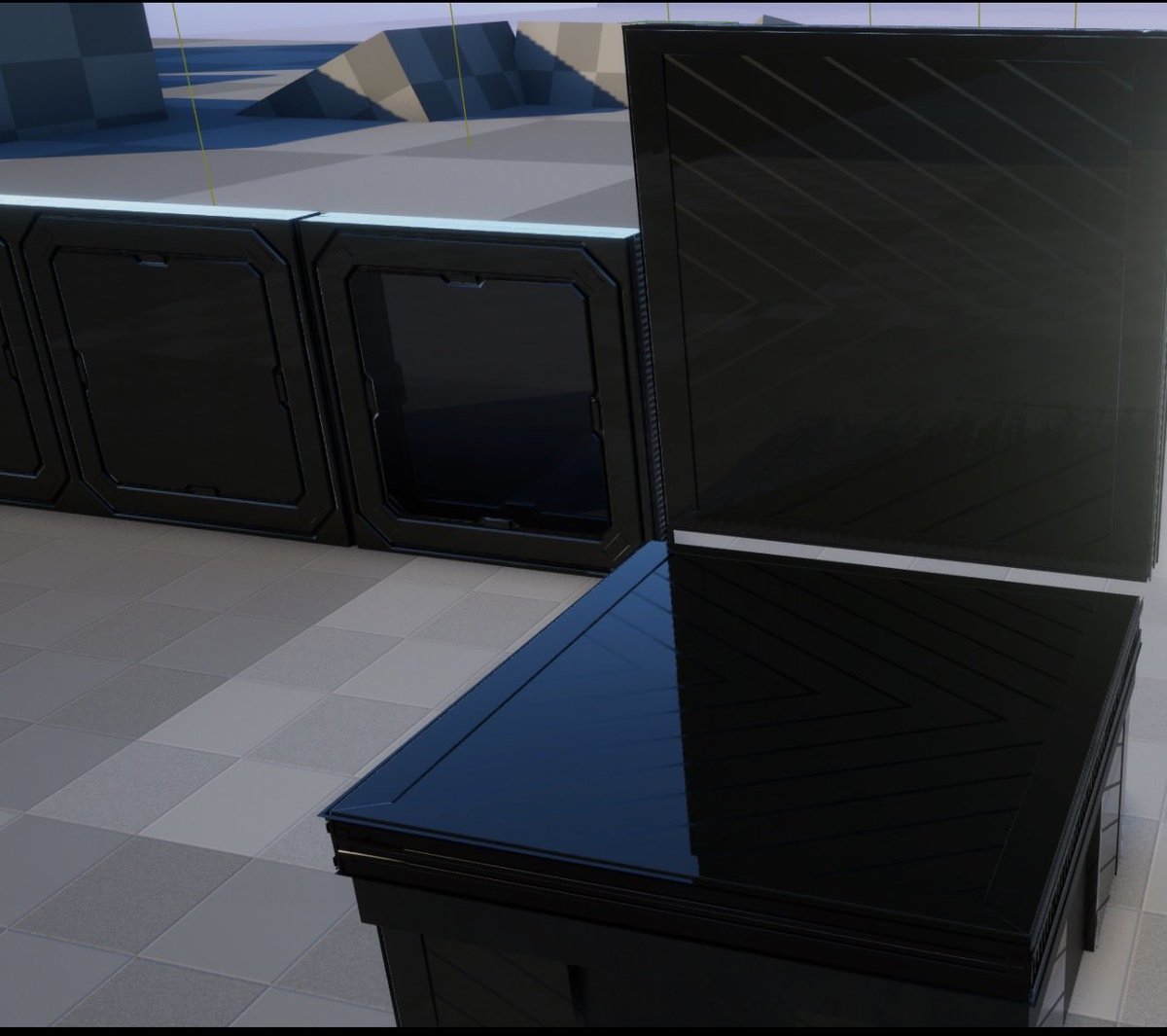 knufflesandman's tweet photo. 🌀 Snapped out of my creative fog thanks to my kiddo’s vision. Astral patch incoming: glossy black structure set.  

+ Storage skins w/ resource IDs  
+ Dedicated storages, reimagined  

Thoughts? 👀  @survivetheark #playARK #ASA #ARKSurvivalAscended https://t.co/iC8xFsbbVZ