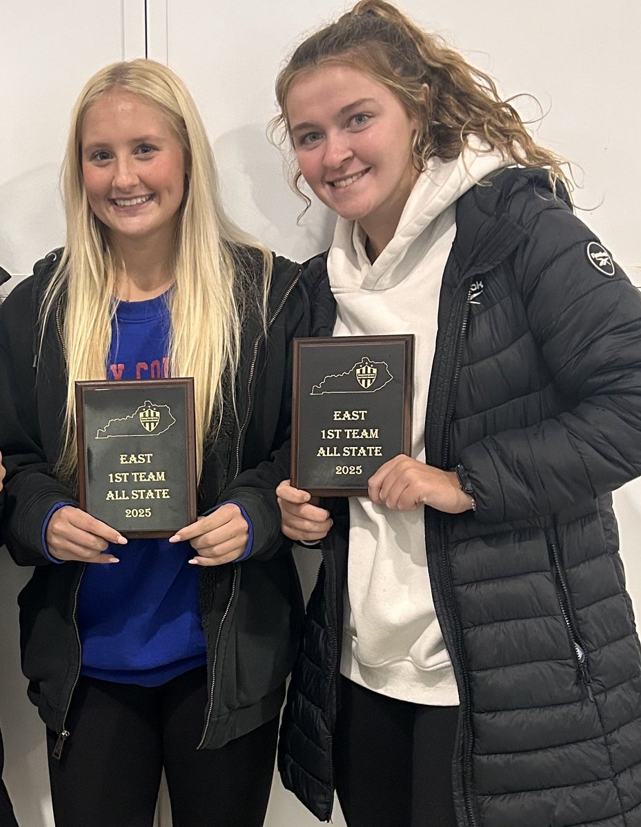 Reagan Buchert and Izelee Kerns received their 1st Team All-State awards at halftime of the state finals this weekend.   🥅👏⚽ #rollcougs