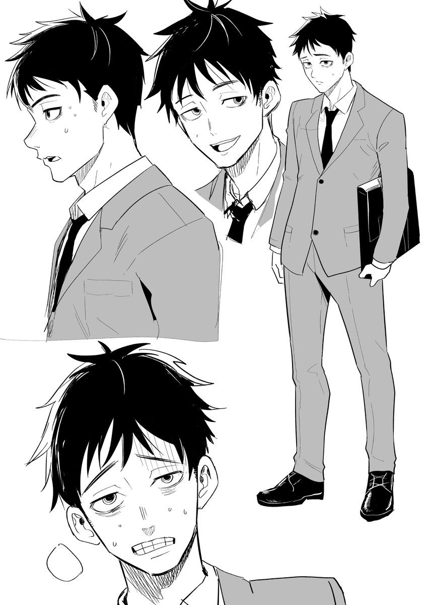 『朝の通勤電車の…』キャラデザ、いきなり1話目でなんか違う感じになってしまったやつ…(ゴメンナサイ) 