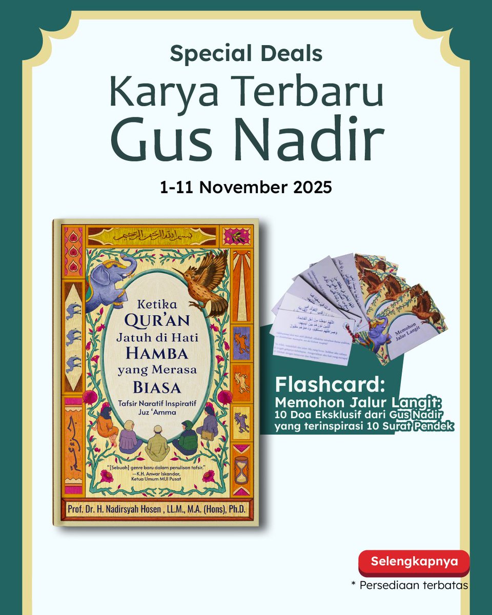 linktr.ee/bukugusnadir
Alhamdulilah sudah terbit buku terbaru:
Ketika Qur’an Jatuh Di Hati Hamba Yang Merasa Biasa: Tafsir Naratif Juz 'amma
Sudah bisa langsung dipesan dg mengklik link di atas yah 🙏