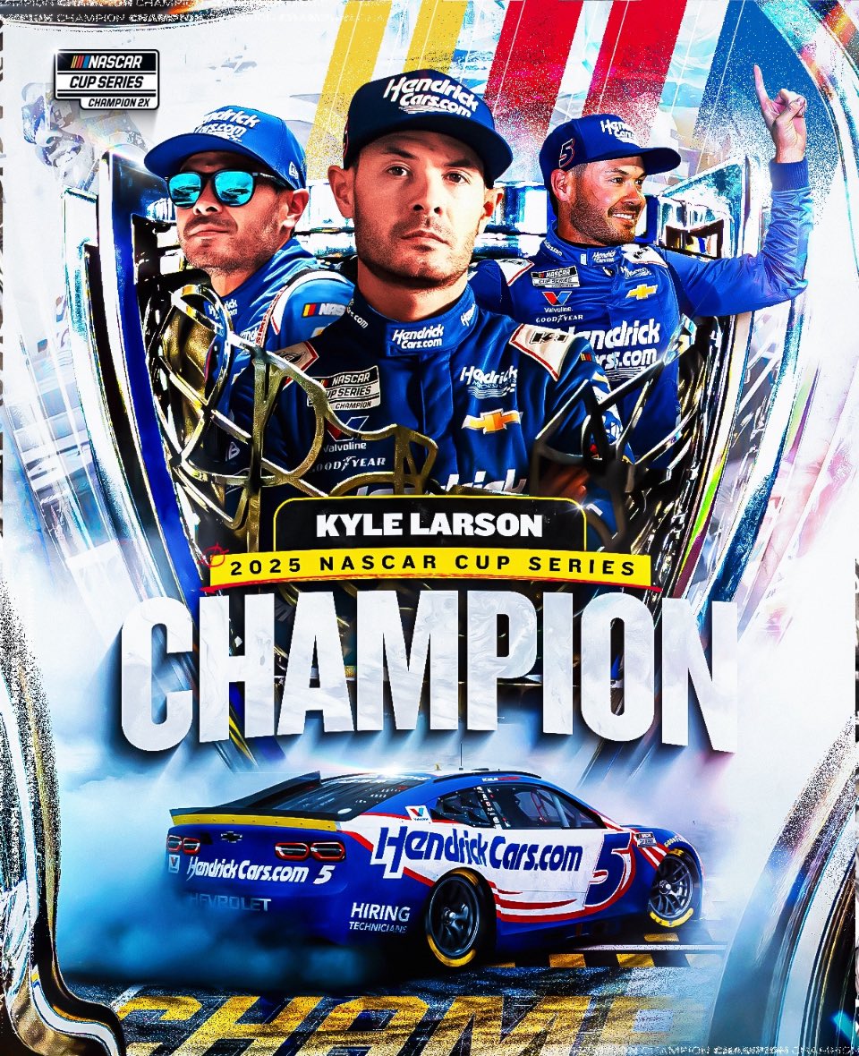 Kyle Larson does what <a href="/KyleLarsonRacin/">Kyle Larson</a> does. I learned a long time ago to never bet against him. Because more often than not, he will find a way. 

Two time NASCAR Cup Champion. Congrats!