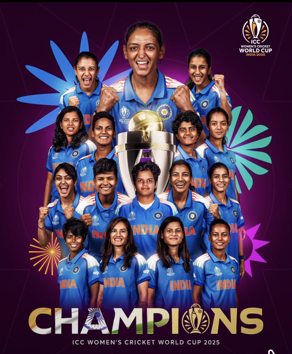 ManishAmbast's tweet photo. We have scripted HISTORY! 🇮🇳 🏏

What a memorable victory by our women's cricket team against South Africa to lift the #ICCWomensWorldCup2025. 

भारत का गर्व, भारत की बेटियां 🏆

#INDWvsSAW https://t.co/aHfXiJsiBZ