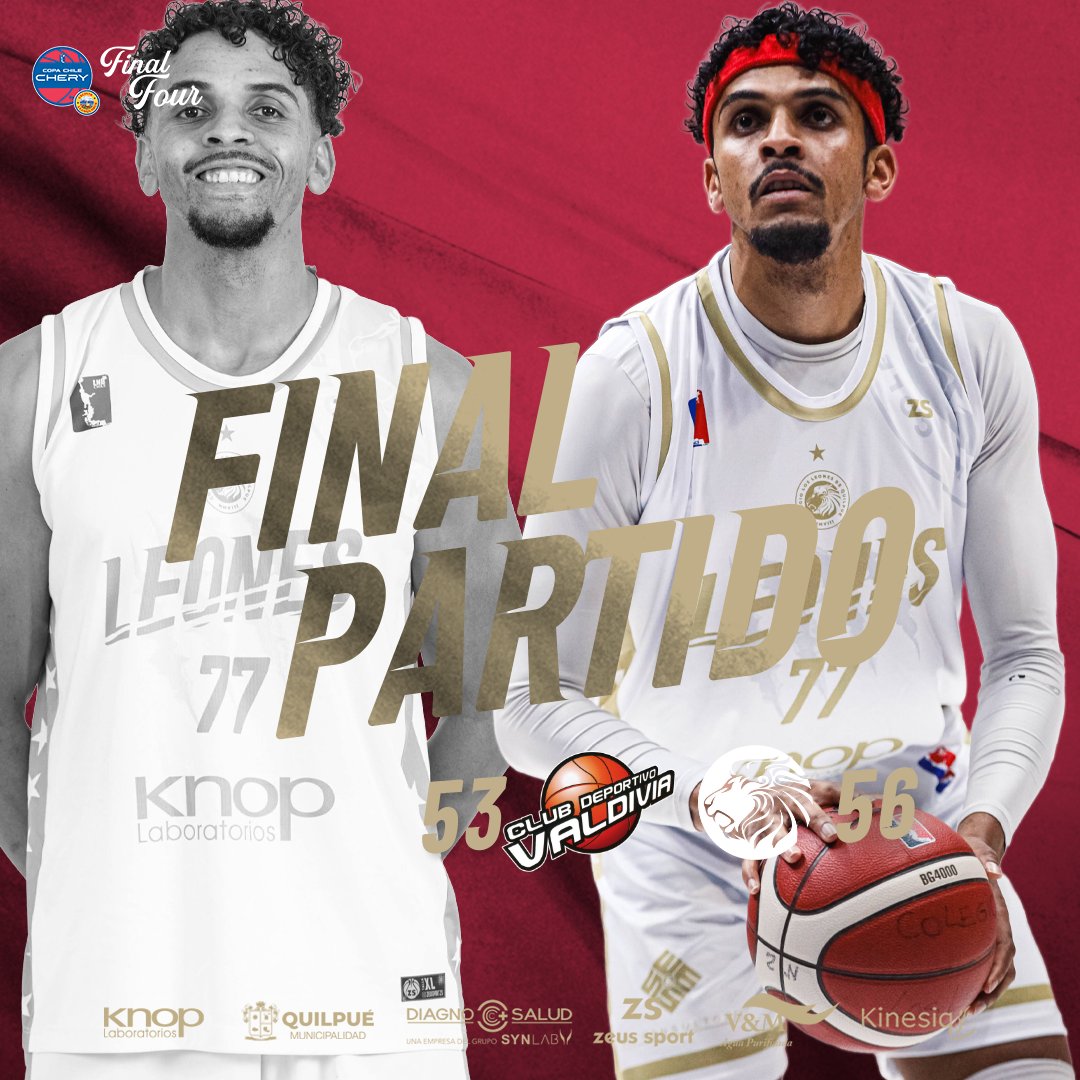 🦁 Fin del partido. Nos quedamos con la Copa Chile!!!
🏆 #CopaChileCherybyCecinasLlanquihue
🏀 @cdv_basket 🆚 @cdclosleones
📍 Coliseo Antonio Azurmendy
📺 @canal_cdo

¡Vamos con todo equipo!
#VamosLeones #Basquet #LNB