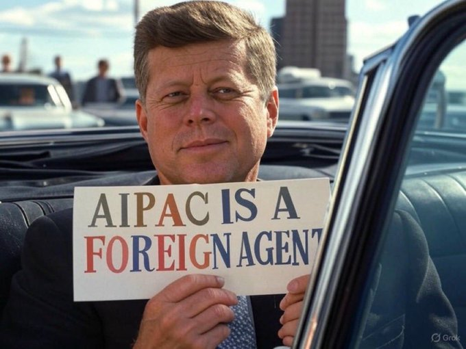 guille_farrell's tweet photo. "America First" means AMERICA, not AIPAC’s blank-check client state. Christian Zionists can believe what they want, but U.S. policy isn’t their prophecy playground. 
**AIPAC must register under FARA**, full transparency on foreign funding, lobbying, and influence. 
No more shadow ops in Congress. 
Israel: CHILL. Endless escalations, settlements, and Gaza ops aren’t “self-defense”... they’re fuel for global backlash, including here. 
Time to put American interests first, not Tel Aviv’s wishlist. #AmericaFirstNotIsraelFirst