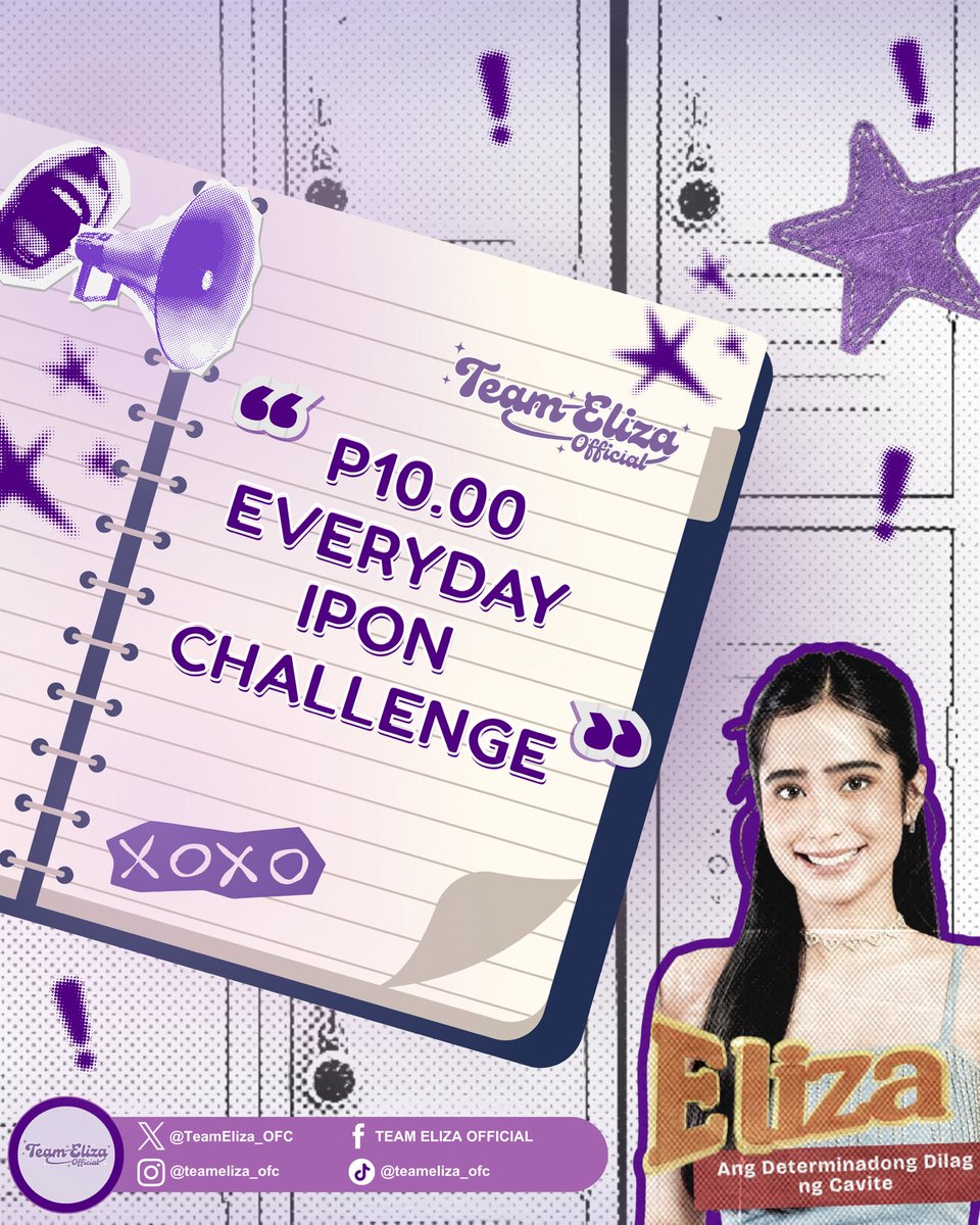 💸 ₱10 Everyday Ipon Challenge for Eliza! 💜

Your daily ipon will go a long way — funds will be used for team live props, blue badge on X, nomination prep, and upcoming expenses.

Reply “💜” to join. A GDM will be created for participants.

Let’s save together, Elites! 🫶🏻