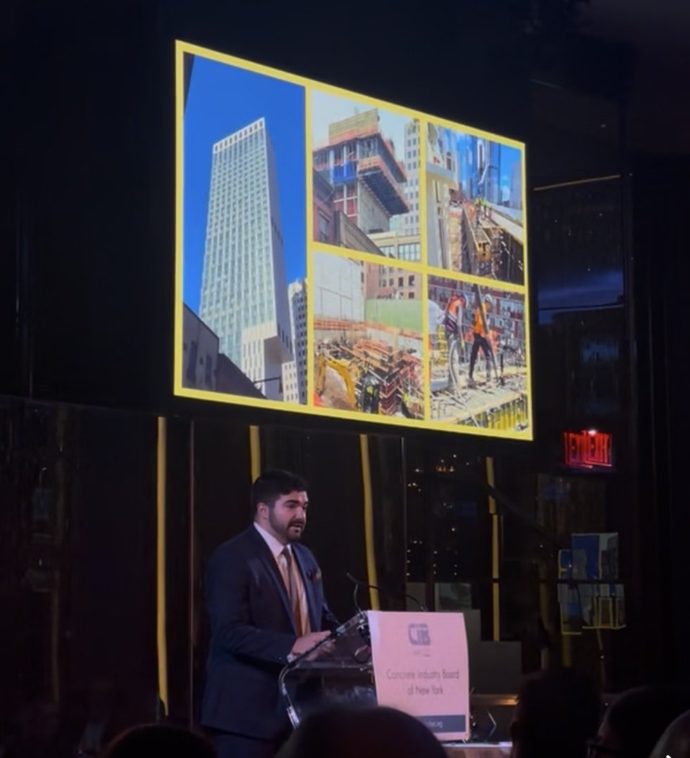 KimMcKeon6's tweet image. On October 30th, Bryan accepted the Grand award for his first project at the Concrete Industry Board of NY Annual Banquet. You always knew you wanted to build great big buildings….you did it! So proud of you.