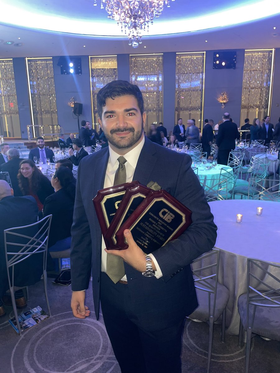 KimMcKeon6's tweet image. On October 30th, Bryan accepted the Grand award for his first project at the Concrete Industry Board of NY Annual Banquet. You always knew you wanted to build great big buildings….you did it! So proud of you.