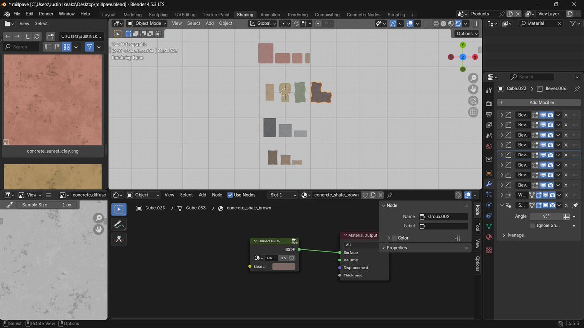 jikeako's tweet image. Since the products are all made from the same concrete I decided to use one texture that&apos;ll be multiplied with a solid color at runtime in the application.

Also peep the baked roughness maps🤌