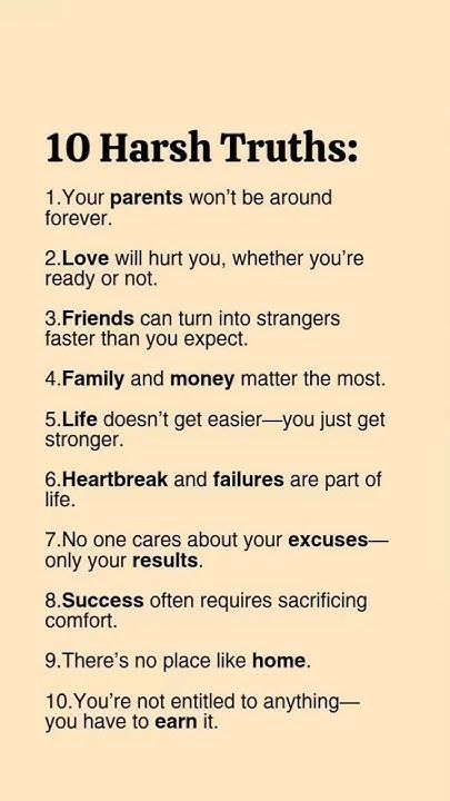 10 Harsh Truths About Life.