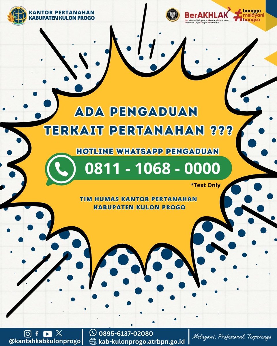 atr_bpnkprogo's tweet image. Minggu, 02 November 2025 

Hai #sobatatrbpnkulonprogo 

Terima kasih untuk Sobat yang sudah datang di stand Car Free Day (CFD) Kantor Pertanahan Kabupaten Kulon Progo.

 Kedatangan Sobat memberi semangat bagi kami untuk terus meningkatkan pelayanan pada masyarakat.

#CFD2025