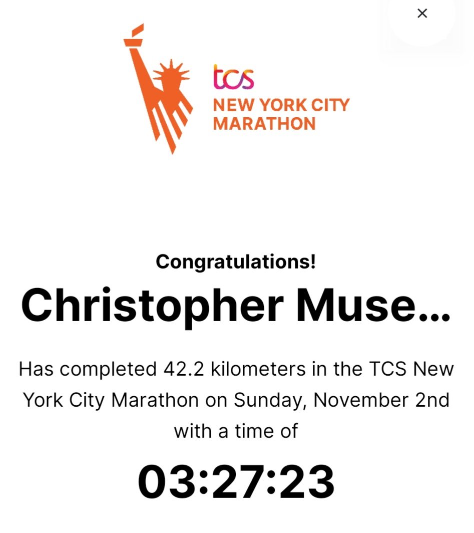 MusenzeChris's tweet image. What a fantastic way to end 2025! After Chicago  3:09 3 weeks ago, Today I have had fun on the  unforgiving  tough New York Course. 3:27 Like one said, it's not for taking refreshments @gutsybunch @teammatooke @RonAmega @enothMug @JuliusNkuraija @FredLutaaya1