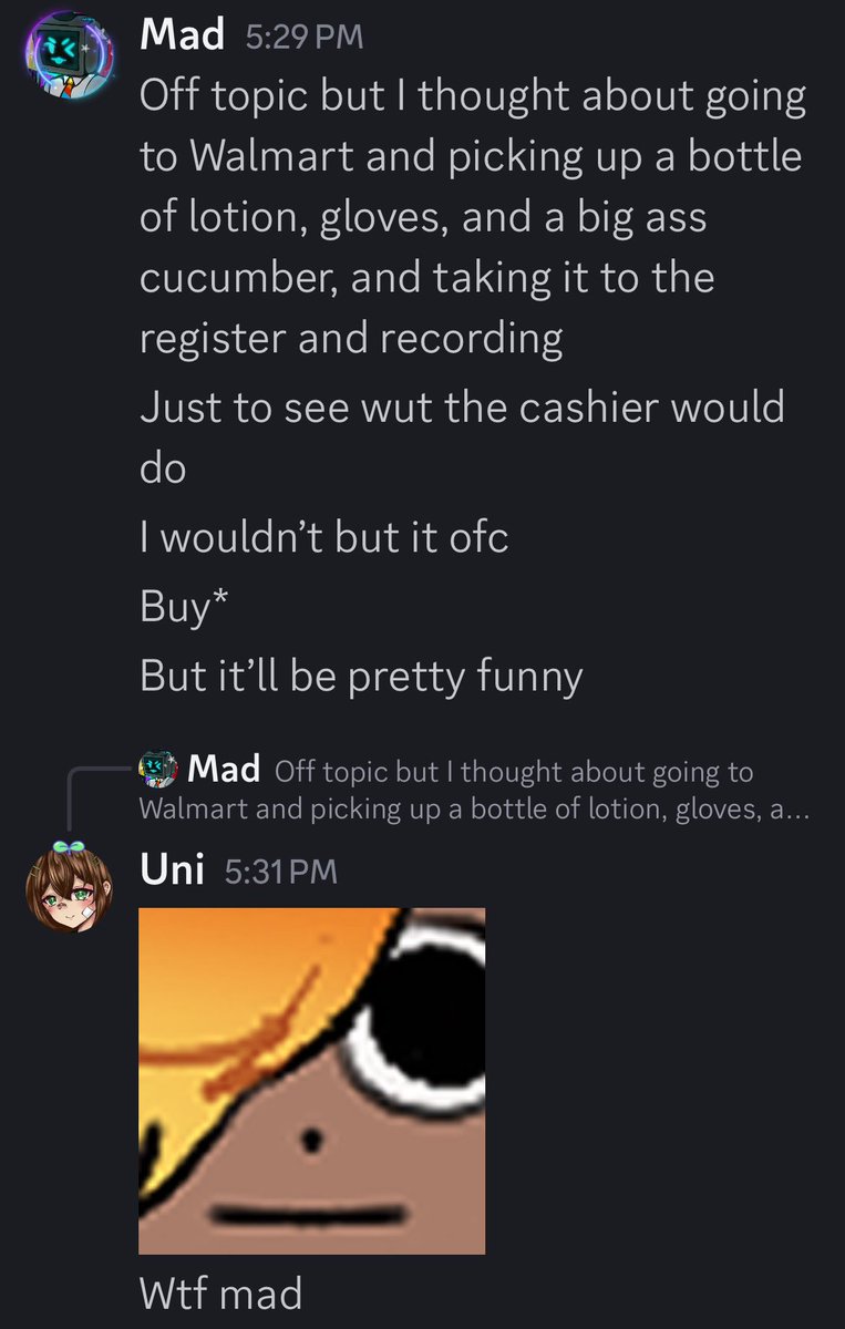 And this is why I wonder why I’ve been friends with <a href="/Madeus_VT/">Madeus</a> for almost a year- CAUSE WHAT THE HELL IS THIS MAD?!?