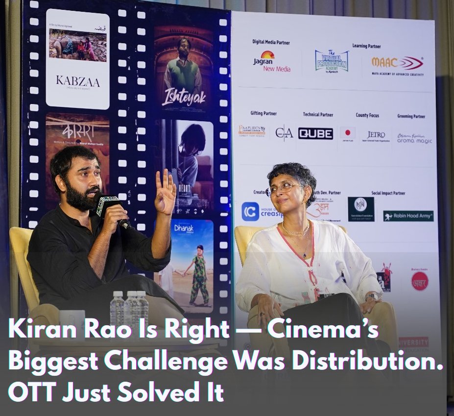 MogiOTTSolution's tweet image. Kiran Rao (Wife of Amir Khan) Is Right — Cinema’s Biggest Challenge Was Distribution. OTT Just Solved It.

“Bhai, film toh bana lenge… par dikhayenge kahan?”

That one line sums up the struggle of thousands of independent filmmakers today.

Last week, filmmaker Kiran Rao said…