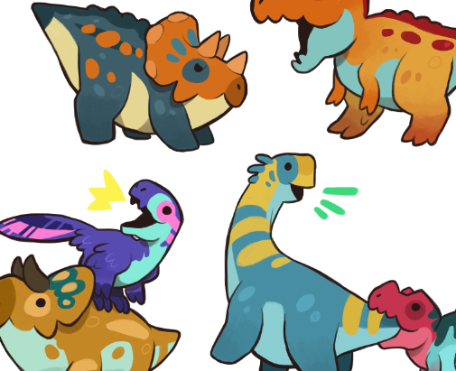 last minute stickersheet idea... 

dino interaction theme~

#paleoart