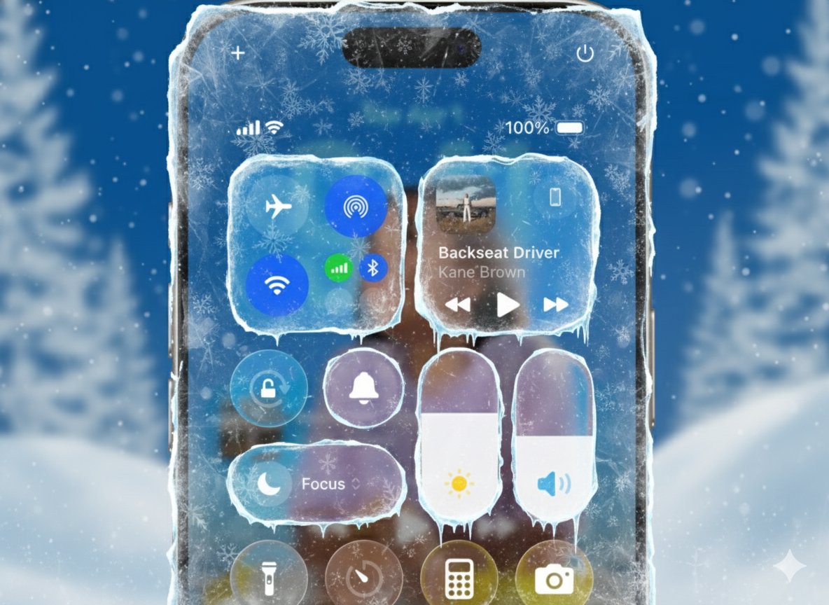 apple drops a surprise for the winter

all the liquid in liquid glass freezes and now u cant click on the buttons