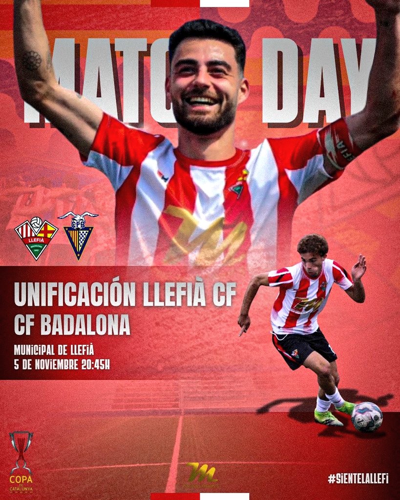 𝐄𝐒 𝐄𝐋 𝐏𝐀𝐑𝐓𝐈𝐃𝐎 𝐃𝐄𝐋 2️⃣0️⃣2️⃣5️⃣ 💥

¡El Derbi de Badalona ha llegado!

🏆 Copa Catalunya
🆚 <a href="/ULlefia/">Unificación Llefià CF ♥️🤍</a> 🤝🏻 <a href="/cfbadalonasad/">CF Badalona SAD Oficial</a>
🏟️ Municipal de Llefià
📆 Miércoles 5 de noviembre
⏰ 20:45h

¡Vamos, Llefi! 💪🏻

#SienteLaLlefi 🔴⚪ #Llefia #Badalona